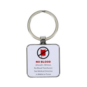 Square Metal NO BLOOD KEYCHAIN