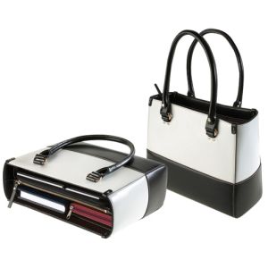 Black and White Leather Handbag